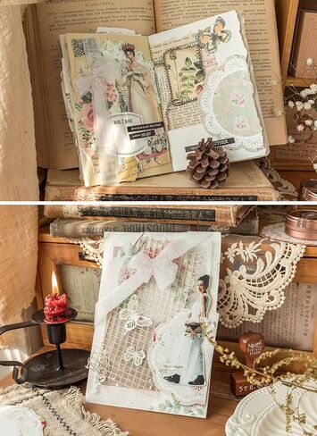 ورق قصاصات من الدانتيل على شكل زهرة، 186 قطعة من لوازم المجلات غير المرغوب فيها العتيقة، والحرف الفنية، ومواد سجل القصاصات، ومجموعة يوميات زخرفية، وصناعة البطاقات، والدانتيل المقصوص، ومخططات جمالية يمكنك صنعها بنفسك in Kuwait