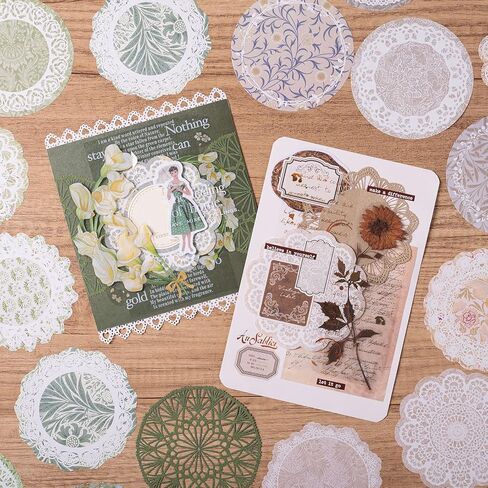 ورق قصاصات من الدانتيل على شكل زهرة، 186 قطعة من لوازم المجلات غير المرغوب فيها العتيقة، والحرف الفنية، ومواد سجل القصاصات، ومجموعة يوميات زخرفية، وصناعة البطاقات، والدانتيل المقصوص، ومخططات جمالية يمكنك صنعها بنفسك in Kuwait