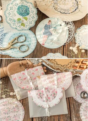 ورق قصاصات من الدانتيل على شكل زهرة، 186 قطعة من لوازم المجلات غير المرغوب فيها العتيقة، والحرف الفنية، ومواد سجل القصاصات، ومجموعة يوميات زخرفية، وصناعة البطاقات، والدانتيل المقصوص، ومخططات جمالية يمكنك صنعها بنفسك in Kuwait