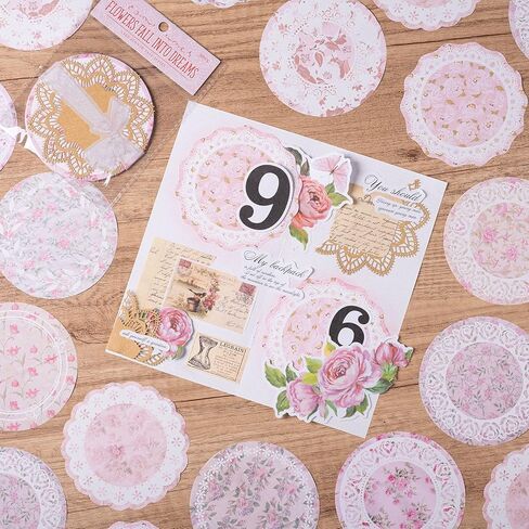 ورق قصاصات من الدانتيل على شكل زهرة، 186 قطعة من لوازم المجلات غير المرغوب فيها العتيقة، والحرف الفنية، ومواد سجل القصاصات، ومجموعة يوميات زخرفية، وصناعة البطاقات، والدانتيل المقصوص، ومخططات جمالية يمكنك صنعها بنفسك in Kuwait