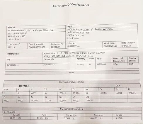 سلك نحاسي صلب 24 جا 1/2 رطل. 400 قدم. بكرة (ميتة ناعمة) لصناعة المجوهرات والحرف اليدوية in Kuwait