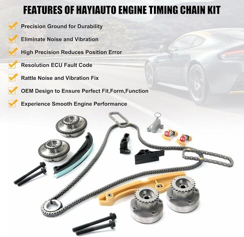 90738S مجموعة سلسلة توقيت المحرك مع VVT Cam Phaser AT4Z-6C525-B يناسب Ford Edge Expedition Explorer F150 Flex Mustang Taurus Transit 3.7L 3.5L F150 مجموعة سلسلة التوقيت AT4Z-6268-A in Kuwait