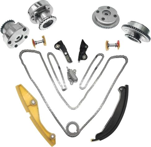 90738S مجموعة سلسلة توقيت المحرك مع VVT Cam Phaser AT4Z-6C525-B يناسب Ford Edge Expedition Explorer F150 Flex Mustang Taurus Transit 3.7L 3.5L F150 مجموعة سلسلة التوقيت AT4Z-6268-A in Kuwait