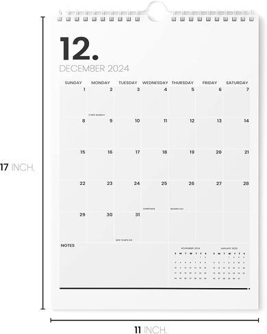 التقويم 2024-2025 - تقويم حائط عمودي 11 × 17 2024 يستمر حتى ديسمبر 2025 - تخطيط سهل مع تقويم الحائط الجمالي 2024-2025 شهريًا - كارتو - الحد الأدنى in Kuwait