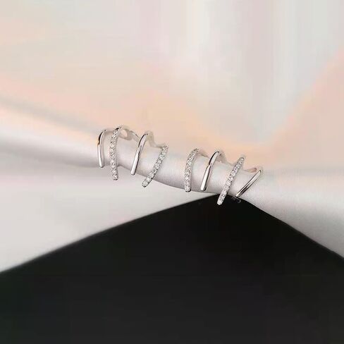 أقراط مخلب للنساء متألقة كريستال مخلب نصف هوب أقراط الحد الأدنى هيبوالرجينيك مخلب تشيكوسلوفاكيا الاعوجاج الكفة أقراط مجوهرات هدية للفتيات in Kuwait