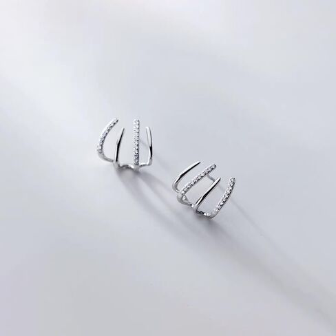 أقراط مخلب للنساء متألقة كريستال مخلب نصف هوب أقراط الحد الأدنى هيبوالرجينيك مخلب تشيكوسلوفاكيا الاعوجاج الكفة أقراط مجوهرات هدية للفتيات in Kuwait