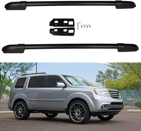 ECCPP قضبان جانبية لرف السقف متوافقة مع Honda Pilot 2009-2015 رفوف البضائع على السطح زورق كاياك - أقصى تحميل 165 رطل ملحقات حامل كاياك in Saudi Arabia