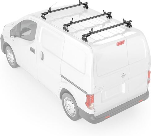 قضبان متقاطعة من الألومنيوم طراز AA-Racks طراز AX312 مناسبة لـ 2013-On NV200/ 2014-On Transit Connect/ 2013-2017 City Express، 3 Bar 50 بوصة - أسود in Kuwait