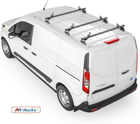 قضبان متقاطعة من الألومنيوم طراز AA-Racks طراز AX312 مناسبة لـ 2013-On NV200/ 2014-On Transit Connect/ 2013-2017 City Express، 3 Bar 50 بوصة - أسود in Kuwait