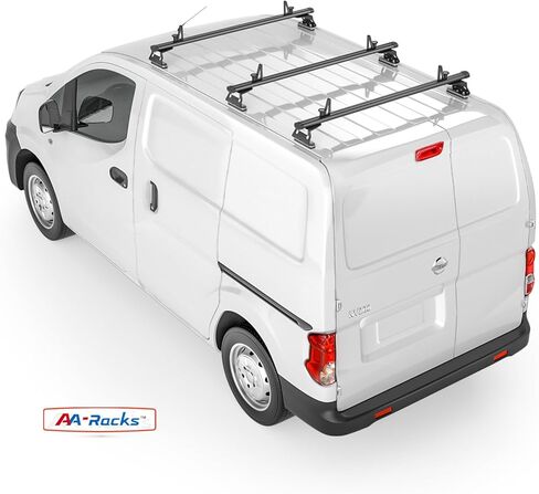 قضبان متقاطعة من الألومنيوم طراز AA-Racks طراز AX312 مناسبة لـ 2013-On NV200/ 2014-On Transit Connect/ 2013-2017 City Express، 3 Bar 50 بوصة - أسود in Kuwait