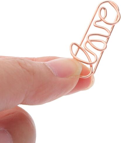50pcs Love Shaped Paper Clips Metal Card File Note Clips Heart Paper Clips Love Gold Paperclips Cute Paperclips Bookmarks Planner Clips for Office School Rose Gold in Saudi Arabia