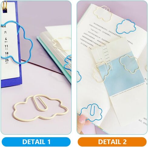 Tofficu 60Pcs Paper Clips, Small Clouds Shaped Paperclips, Creative Office Cute Paper Clip for Office School in Saudi Arabia
