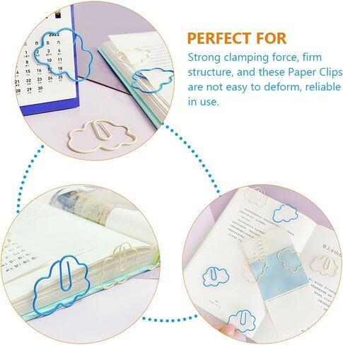 Tofficu 60Pcs Paper Clips, Small Clouds Shaped Paperclips, Creative Office Cute Paper Clip for Office School in Saudi Arabia