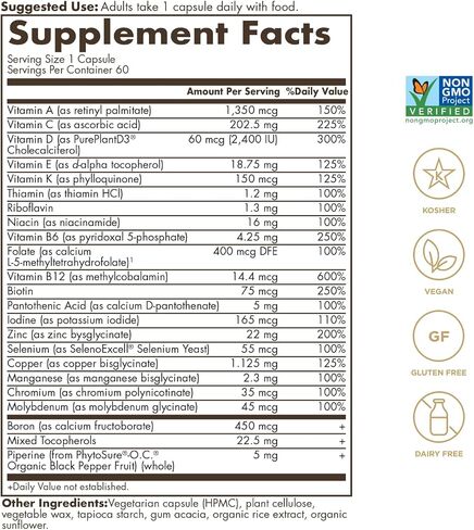 Solgar One Daily Men's Multi 50+ Whole Body Support for Men 50 and Older Highly Absorbable Delayed Release Heart, Energy, Stress, Muscle, Bone, Prostate Support Vitamin 60 Vegan Capsules, 60 Servings in Saudi Arabia