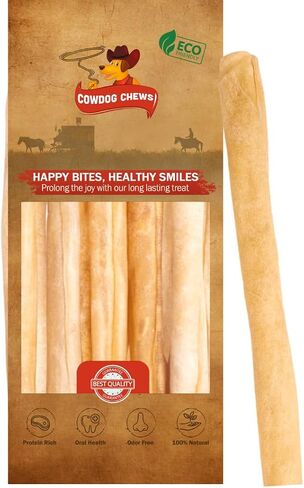 Collagen Sticks 12" (10 Pack) - Odor-Free, All Natural Collagen Dog Chews for Healthy Joints, Skin & Coat. Best Rawhide and Bully Stick Alternative Filled with Collagen Goodness. in Saudi Arabia