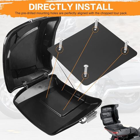 Tour Pack Plate Inner Reinforcement Metal Base Plate 2mm Thick Laser Cut Trunk Black Compatible with Harley Touring Road King Street Glide with Rushmore Chopped King Tour Pack Razor 2014-2024 in Kuwait