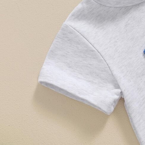 Lamuusaa Newborn Infant Baby Boy Summer Outfit Embroidery Short Sleeve Romper Bodysuit Tops Mamas Boy Baby Clothes in Kuwait