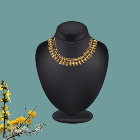 athizay Ethnic Necklaces golden for Women oxidised Beaded Choker Collar Necklace Indian Thread Drawstring Jewelry for Women in Kuwait