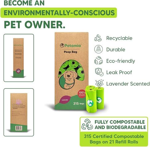 315 Pet Poop Bags on 21 Refill Rolls - Dog Poop Bags, Guaranteed Leak Proof and Extra Thick Waste Bag Refill Rolls For Dogs (9 x 13 inches) in Saudi Arabia