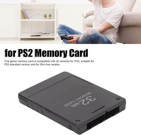 بطاقة ذاكرة PS2 FMCB مجانية McBoot V1.966 بطاقة ذاكرة ألعاب عالية السرعة 32 ميجابايت لسوني بلاي ستيشن 2، بطاقة بيانات خارجية لوحدة التحكم في الألعاب مجانية التوصيل والتشغيل (أسود) in Saudi Arabia