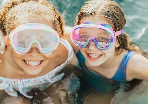 Bling2o Float N Away Dive Mask Gold Star Pastel Unisex Kids Swim Goggle Size OS in Saudi Arabia