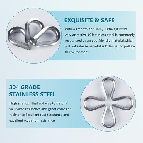 60 قطعة كشتبانات كابل سلك من الفولاذ المقاوم للصدأ، M3 1/8 بوصة من الفولاذ المقاوم للصدأ لكشتبانات كابل سلك بقطر 1/16 بوصة - 1/8 بوصة in Kuwait