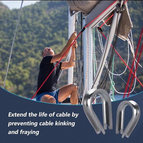 60 قطعة كشتبانات كابل سلك من الفولاذ المقاوم للصدأ، M3 1/8 بوصة من الفولاذ المقاوم للصدأ لكشتبانات كابل سلك بقطر 1/16 بوصة - 1/8 بوصة in Kuwait