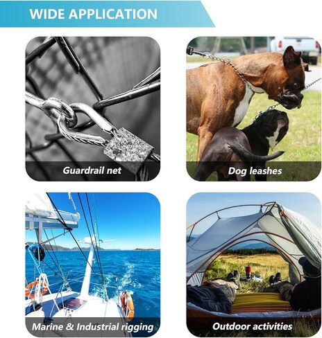 60 قطعة كشتبانات كابل سلك من الفولاذ المقاوم للصدأ، M3 1/8 بوصة من الفولاذ المقاوم للصدأ لكشتبانات كابل سلك بقطر 1/16 بوصة - 1/8 بوصة in Kuwait
