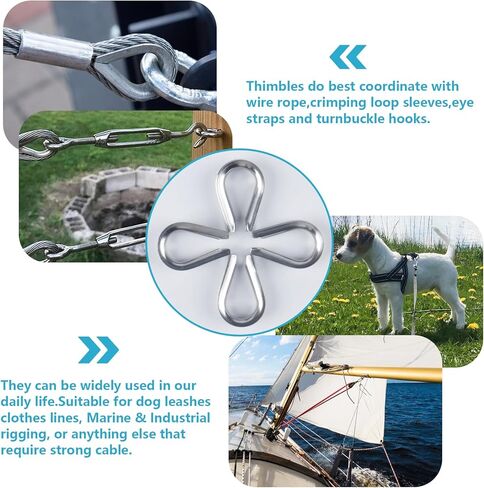 60 قطعة كشتبانات كابل سلك من الفولاذ المقاوم للصدأ، M3 1/8 بوصة من الفولاذ المقاوم للصدأ لكشتبانات كابل سلك بقطر 1/16 بوصة - 1/8 بوصة in Kuwait