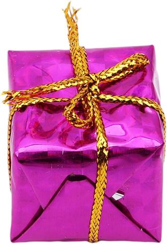 12Pcs Multicolour Glistening Gift Boxes Assorted Colors Miniature Christmas Decoration Ornaments Christmas Tree Pendant Decoration Set Decorative Hanging Ornaments in Kuwait