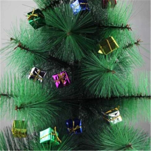 12Pcs Multicolour Glistening Gift Boxes Assorted Colors Miniature Christmas Decoration Ornaments Christmas Tree Pendant Decoration Set Decorative Hanging Ornaments in Kuwait