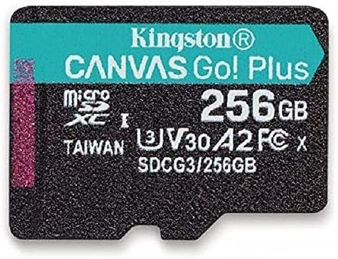 Kingston MicroSD 256GB Canvas Go Plus Memory Card Works with GoPro Hero 12 Black, Hero 11, Hero 11 Mini, Hero 10 Black Bone (SDCG3/256GB) Bundle with 1 Everything But Stromboli MicroSD Card Reader in Saudi Arabia