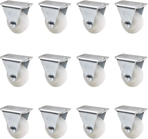Luomorgo 12Pcs 1" Caster Wheels Rigid Casters Non Swivel Fixed Caster Wheels in Saudi Arabia