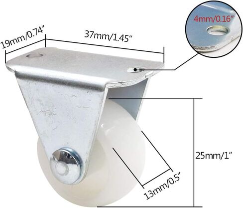 Luomorgo 12Pcs 1" Caster Wheels Rigid Casters Non Swivel Fixed Caster Wheels in Saudi Arabia