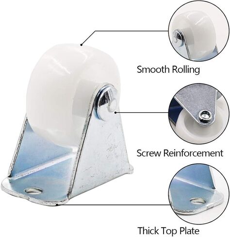Luomorgo 12Pcs 1" Caster Wheels Rigid Casters Non Swivel Fixed Caster Wheels in Saudi Arabia