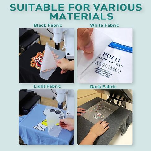 فيلم نقل DTF، 100 ورقة ورق نقل PET، A4 مقاس 8.5 × 11.5 بوصة غير لامع in Kuwait