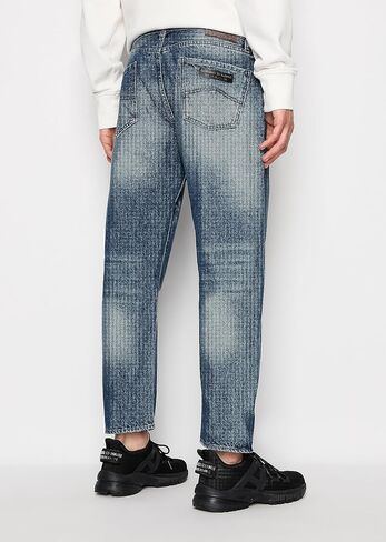 حذاء Emporio Armani الرجالي J71 90s فضفاض للكاحل غير قابل للتمدد من القطن الدنيم in Saudi Arabia