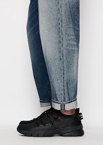 حذاء Emporio Armani الرجالي J71 90s فضفاض للكاحل غير قابل للتمدد من القطن الدنيم in Saudi Arabia