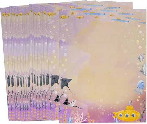 ورق قرطاسية أوشن لايف - 60 ورقة من ورق البحر المائي للطابعات النافثة للحبر أو الليزر in Kuwait