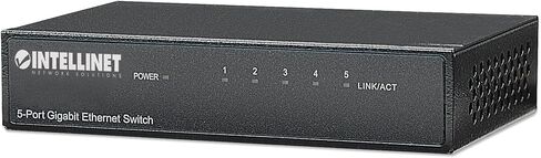 Intellinet 5-Port Gigabit Ethernet Network Switch، Ethernet Splitter - غير مُدار | التوصيل والتشغيل | تحسين حركة المرور التلقائي | غلاف معدني بدون مروحة - لمركز شبكات الكمبيوتر وسطح المكتب - 530378 in Saudi Arabia