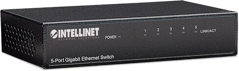 Intellinet 5-Port Gigabit Ethernet Network Switch، Ethernet Splitter - غير مُدار | التوصيل والتشغيل | تحسين حركة المرور التلقائي | غلاف معدني بدون مروحة - لمركز شبكات الكمبيوتر وسطح المكتب - 530378 in Saudi Arabia