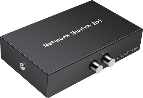 GINTOOYUN 2-in 1-Out RJ45 Network Manual Switch Selector 1-in 2-Out Bidirectional Switch Box 2 Port RJ11 RJ12 Manual Sharing Telephone Switch Box in Saudi Arabia