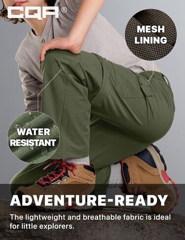 CQR Kids Youth Hiking Cargo Pants, UPF 50+ Quick Dry Convertible Zip Off Pants, Outdoor Camping Pants in Kuwait