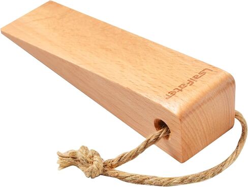 Security Large Soild Wood Door Stopper, Non-Slip Door Stops with Premium Heavy Duty (1 Piece, Beech) in Saudi Arabia
