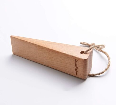 Security Large Soild Wood Door Stopper, Non-Slip Door Stops with Premium Heavy Duty (1 Piece, Beech) in Saudi Arabia