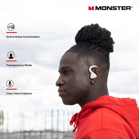 سماعات أذن بلوتوث لاسلكية Monster DNA Fit - سماعات أذن بخاصية إلغاء الضوضاء مع علبة شحن لاسلكية وميكروفون مدمج وسماعات رأس بلوتوث مقاومة للماء وسماعات أذن in Kuwait