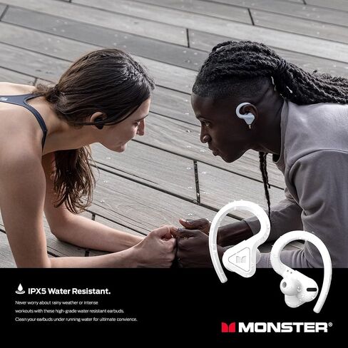 سماعات أذن بلوتوث لاسلكية Monster DNA Fit - سماعات أذن بخاصية إلغاء الضوضاء مع علبة شحن لاسلكية وميكروفون مدمج وسماعات رأس بلوتوث مقاومة للماء وسماعات أذن in Kuwait