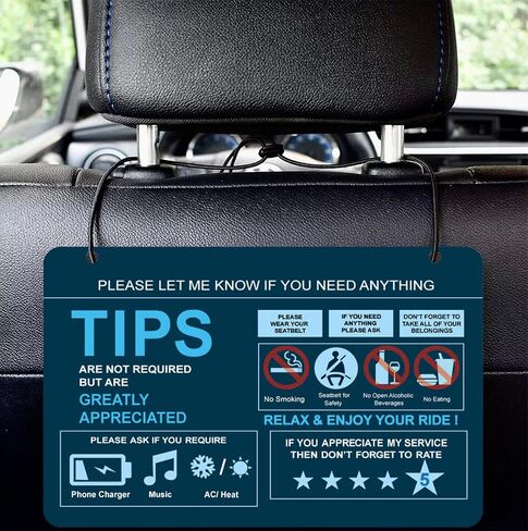 عبوتان من علامات السلامة الخاصة بتقييمات Rideshare المتوافقة مع Uber وLyft - لافتة ملحقات السائقين للركاب (جانب واحد). in Saudi Arabia