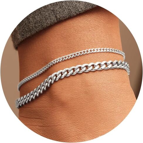 أساور الكاحل للنساء من GUOKE - خلخال ذهبي عيار 14 قيراط مطلي بالذهب الكوبي، خلخال للنساء قابل للتعديل، سلسلة ربط صيفية للشاطئ، خلخال ذهبي مجوهرات هدية in Kuwait