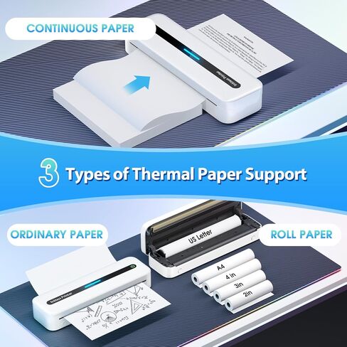 طابعات ASprink M832 المحمولة اللاسلكية للسفر - طابعة حرارية بدون حبر 300 نقطة في البوصة للاستخدام المنزلي - طابعة بلوتوث صغيرة، طابعة محمولة مدمجة، متوافقة مع iOS وAndroid والكمبيوتر المحمول - أسود in Kuwait